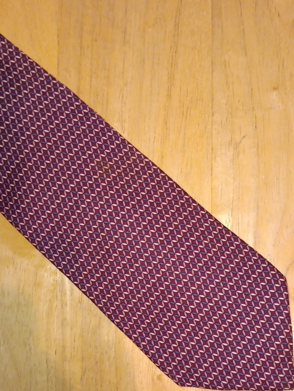 Brooks Brothers Burgundy Geometric Silk *PRINT* Tie